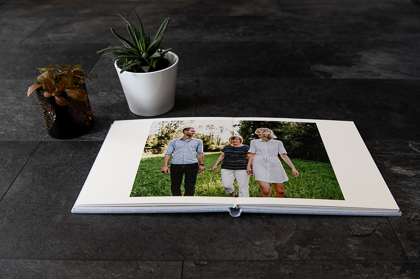 hochwertiges Fotoalbum für Familien mit Leinencover